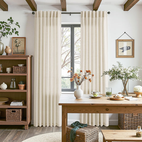 Nanspring Birch Beige Linen Curtains care and maintenance instructions for cold cycle washing