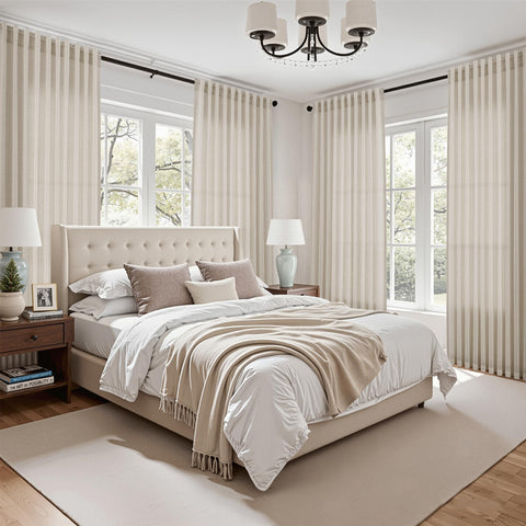 Nanspring curtains suit modern farmhouse, coastal, and eclectic decor.