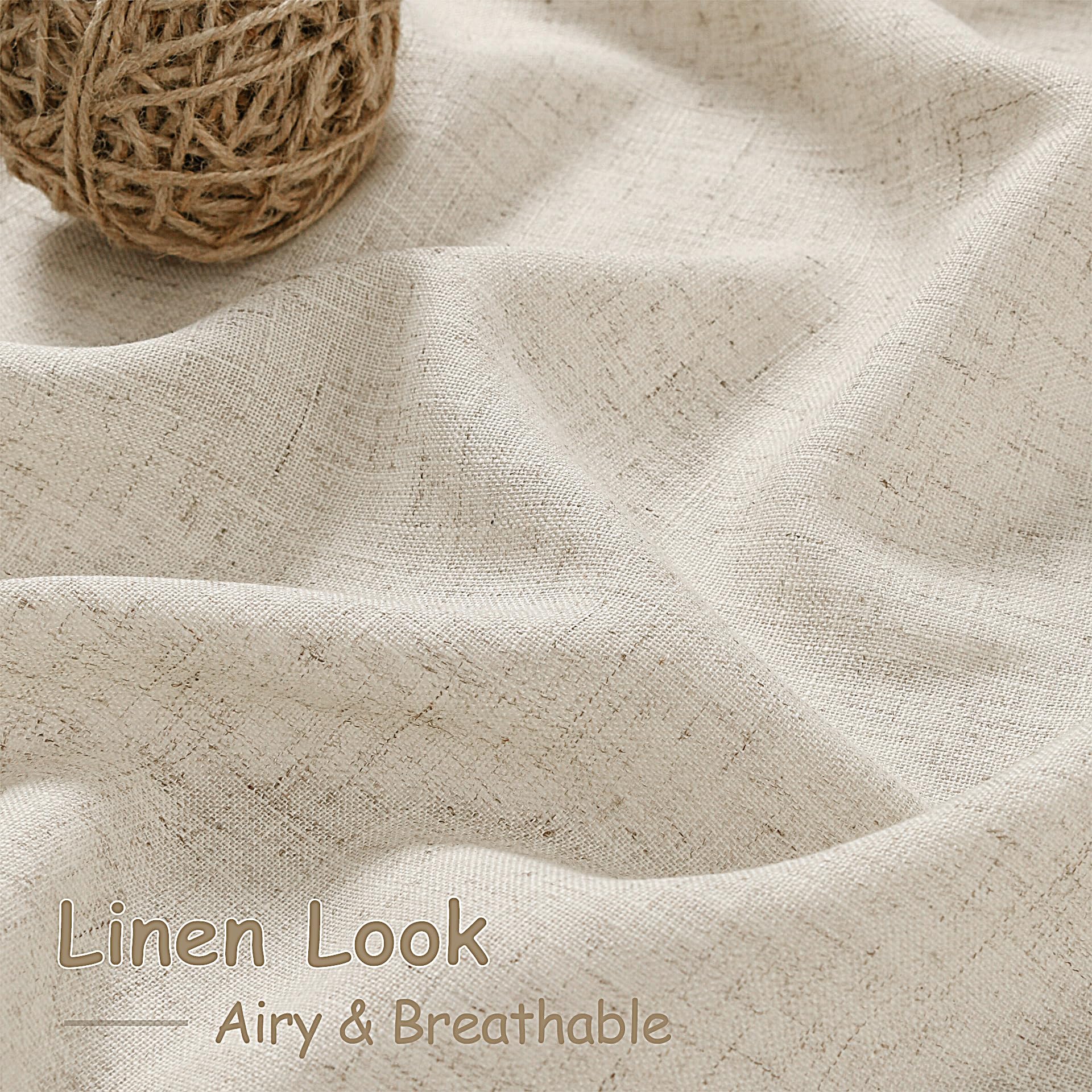 Nanspring open weave flax linen filters harsh sun while preserving diffused natural light.