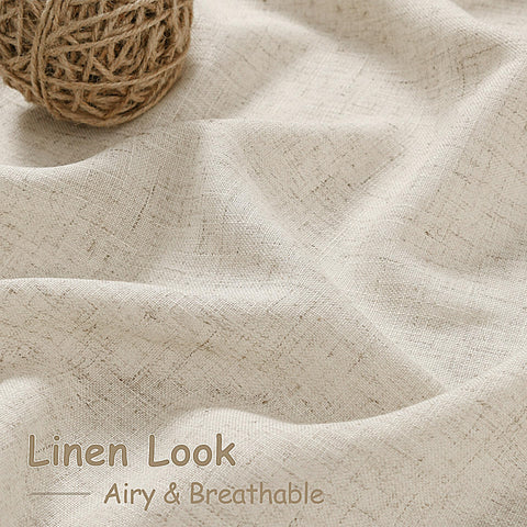 Nanspring open weave flax linen filters harsh sun while preserving diffused natural light.