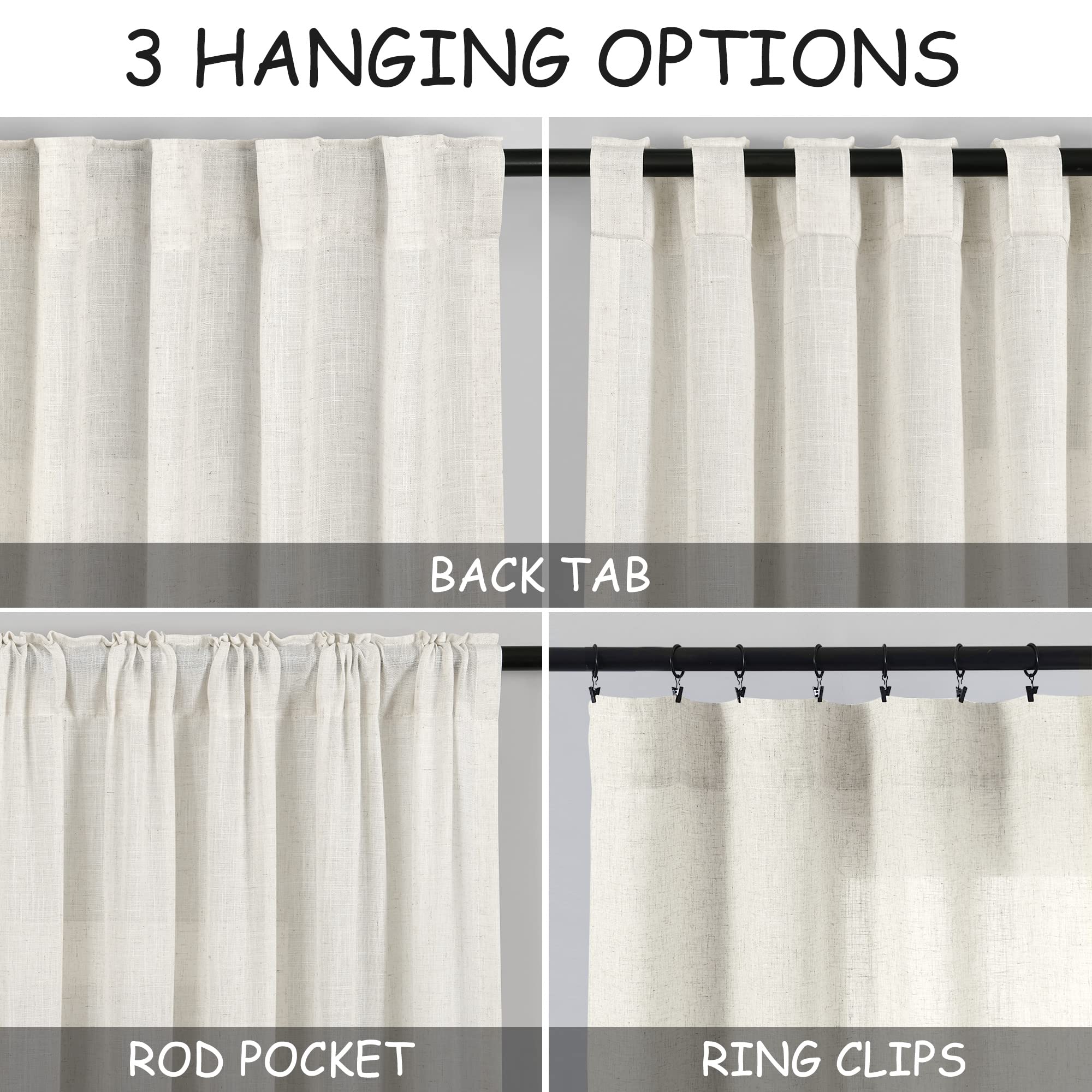 Nanspring light-filtering linen drapes preserve privacy while brightening rooms