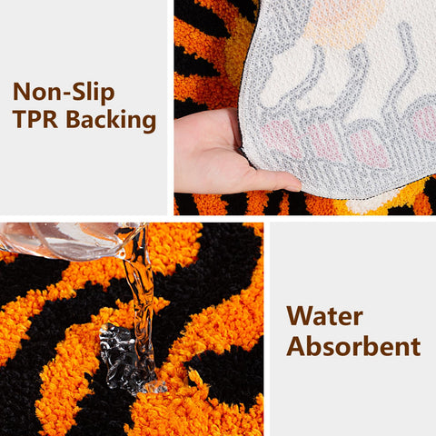 Naoloture tiger rug can double as a cozy pet bed.