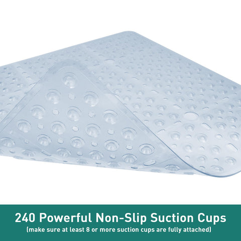 Naoloture pebble-texture surface provides gentle foot massage during showers.