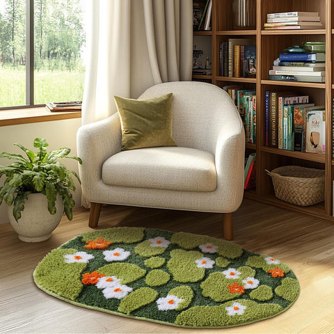 Naoloture quick-absorbency moss mat; helps keep floors dry after showers.