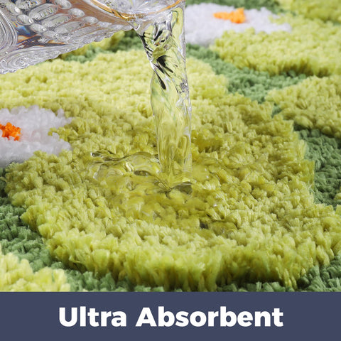 Naoloture soft microfiber moss mat; quick-drying design suits bathrooms, sinks, and showers.