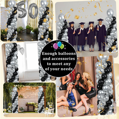 Naozinebi 10in metallic silver balloons included for immediate decorating