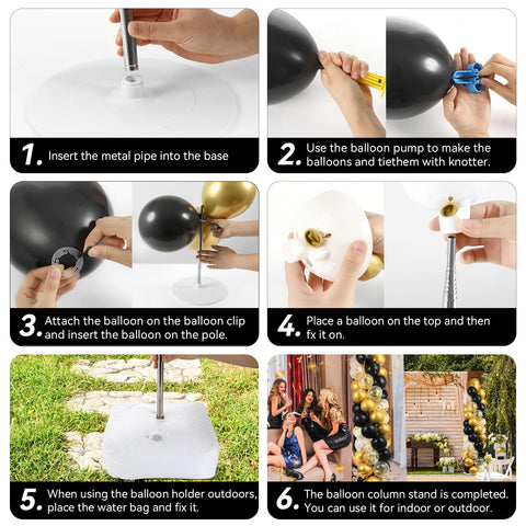 Naozinebi balloon clips and knot tyers enable quick, tidy setup