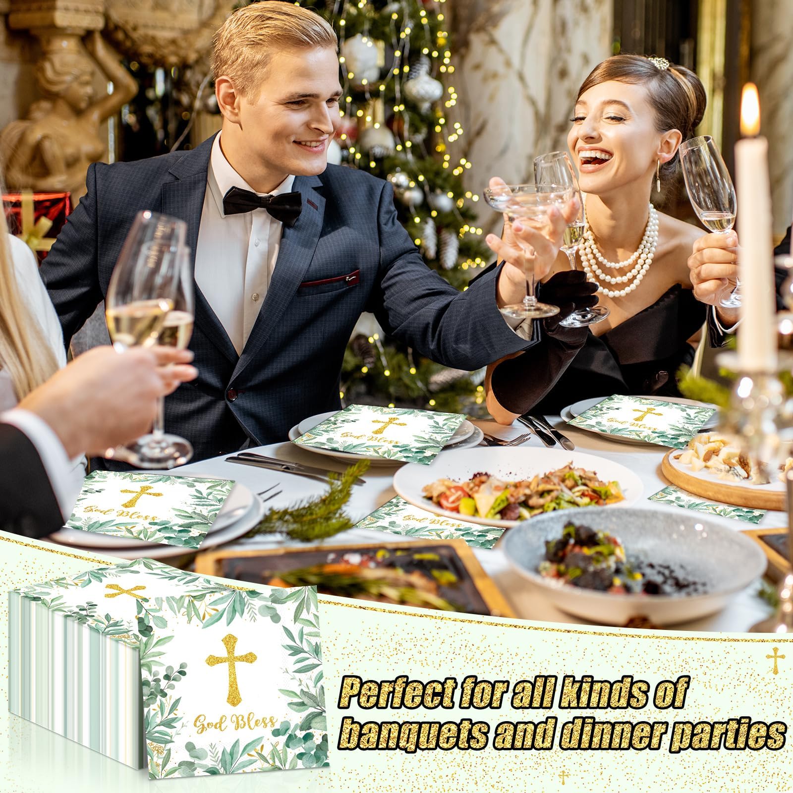 Naozinebi first communion napkins decorate tables plus practical cleanup.