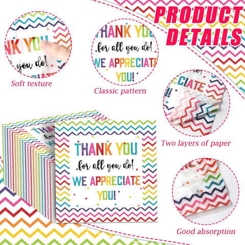 Naozinebi napkins design featuring gratitude phrase for events
