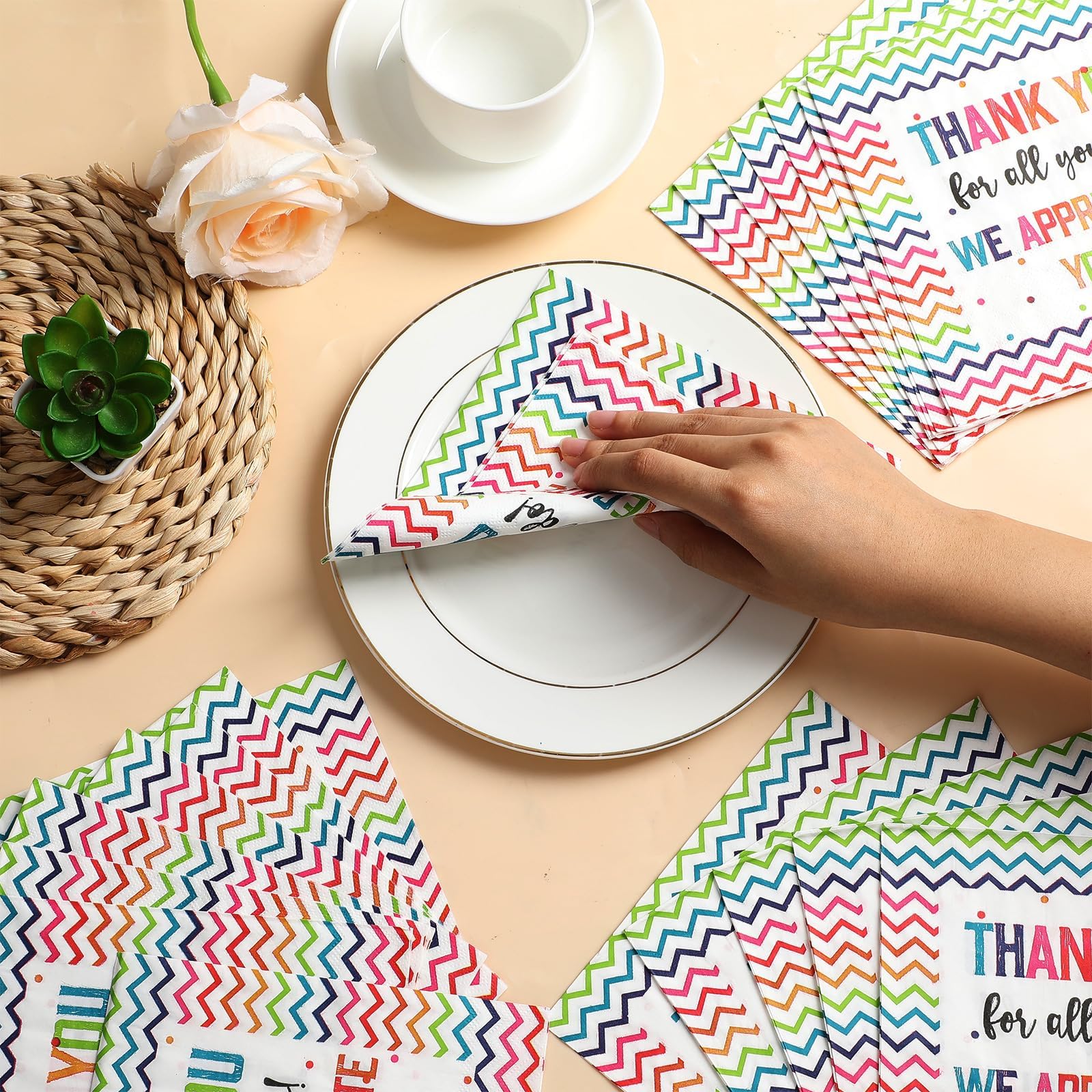 Naozinebi napkins on table at weddings or corporate events for guests
