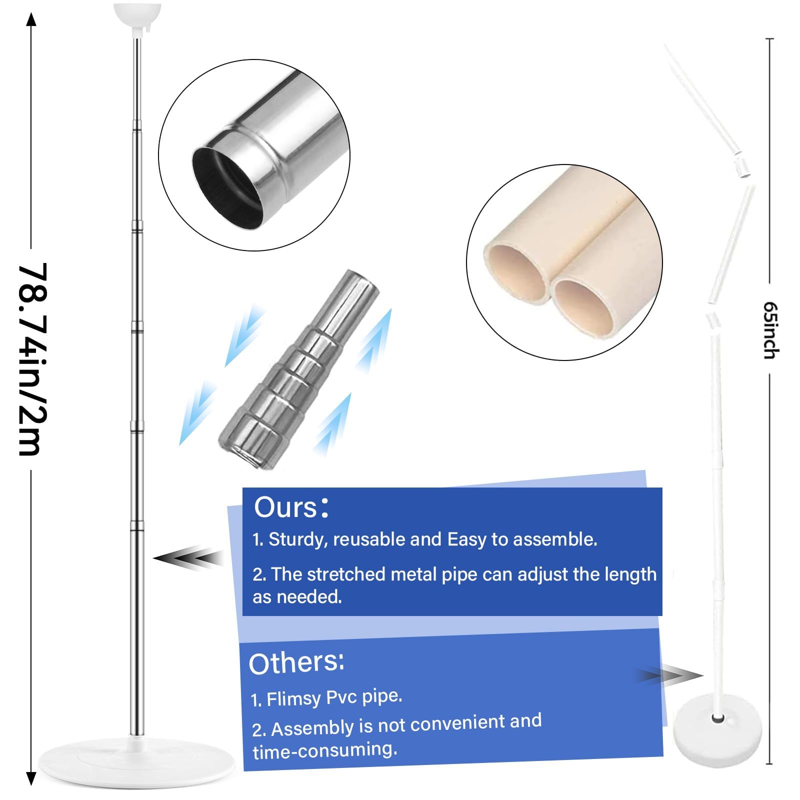 Top cup and bases setup enables quick, secure balloon mounting.