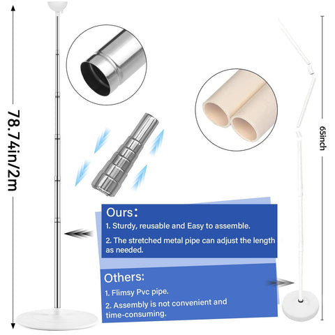 Top cup and bases setup enables quick, secure balloon mounting.