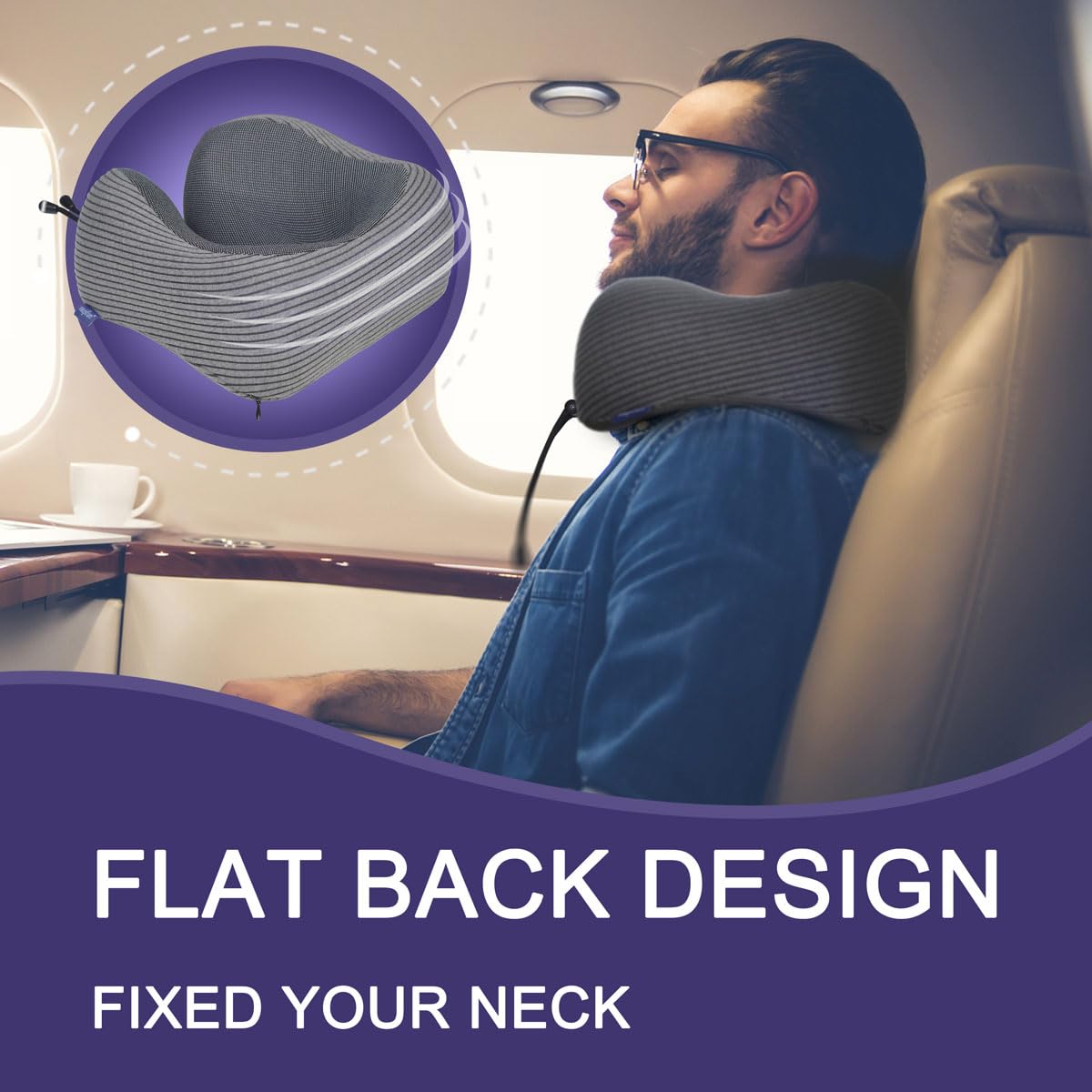 Napfun memory foam comfort contours to your head and neck