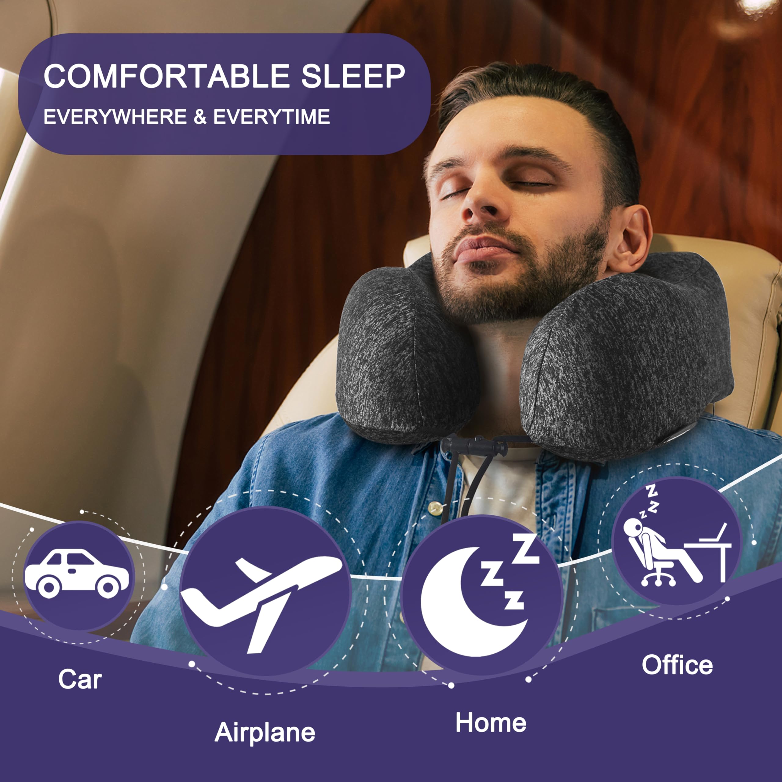napfun adjustable drawstring neck pillow for personalized snugness.