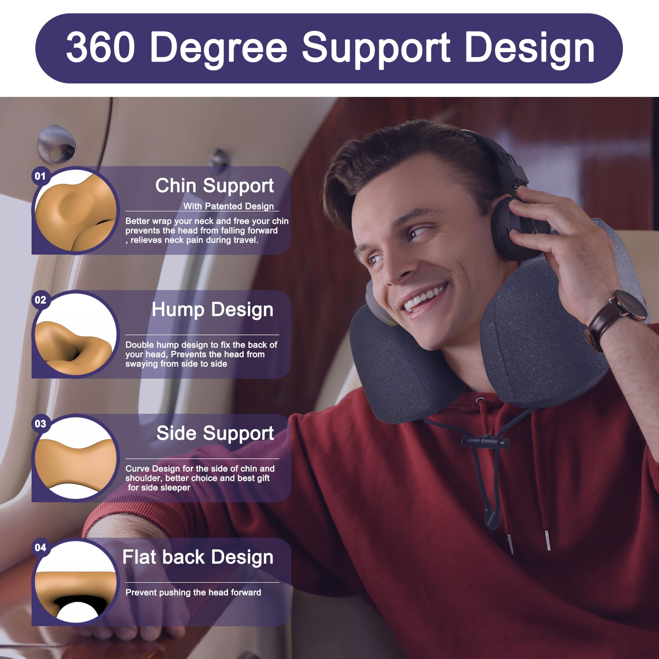 Napfun compact design with travel bag saves space in luggage.
