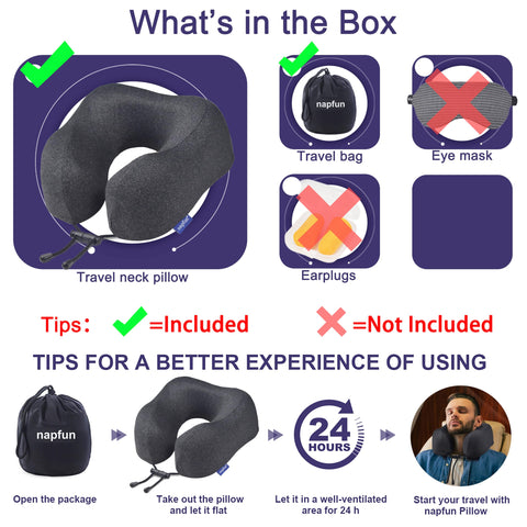 Napfun soft cover enhances comfort on plane, car, or train.