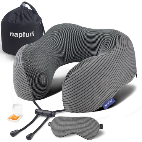 Napfun neck pillow travel compact for neck support on long flights