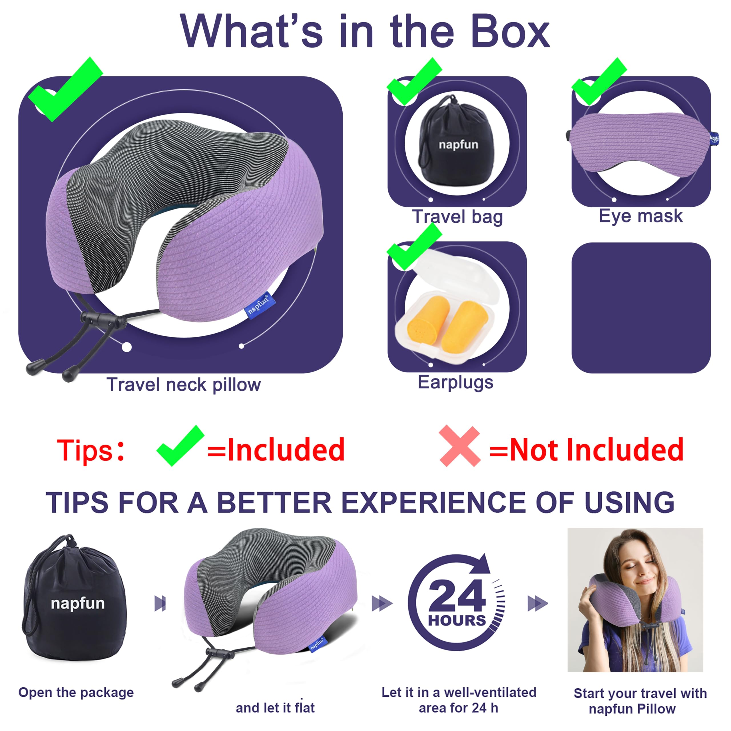 Napfun-packable-travel-pillow demonstrates compact storage for carry-on use.