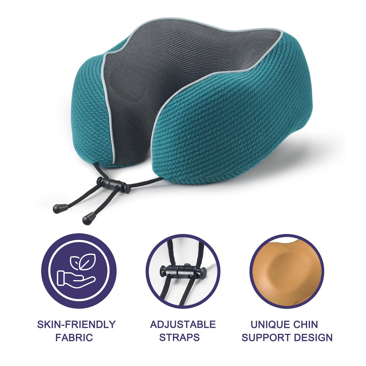 napfun teal striped sleep mask included for total travel blackout