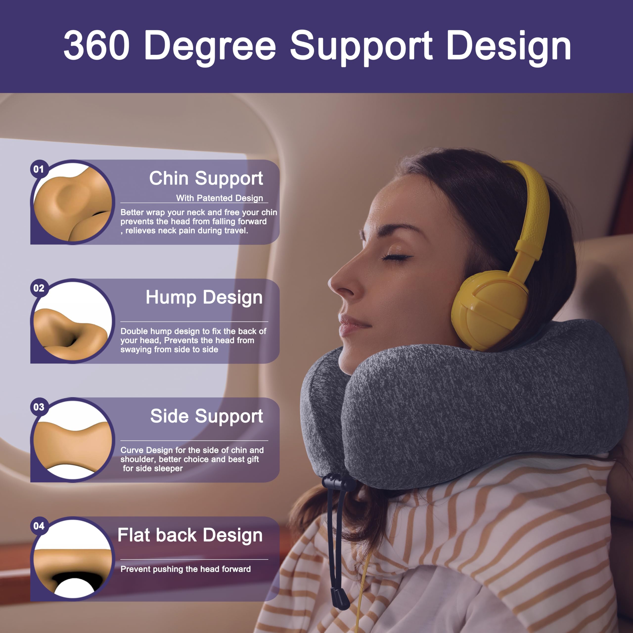 napfun travel pillow with 5 seconds return memory foam for quick comfort.