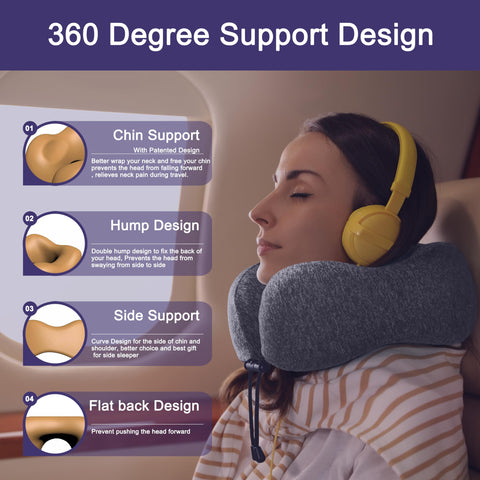 napfun travel pillow with 5 seconds return memory foam for quick comfort.