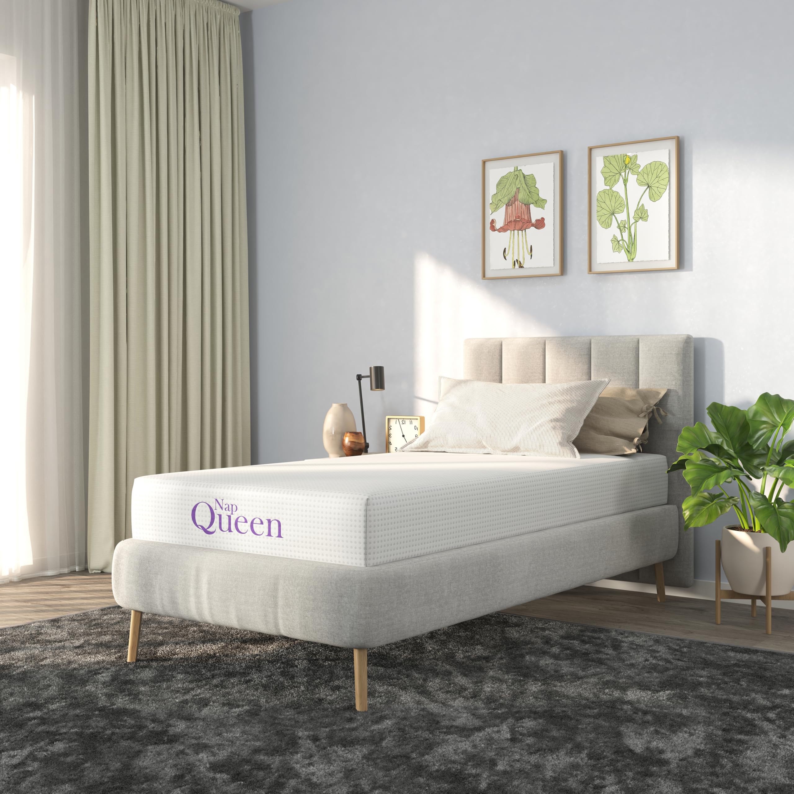 NapQueen mattress being unboxed and unrolled for easy setup.