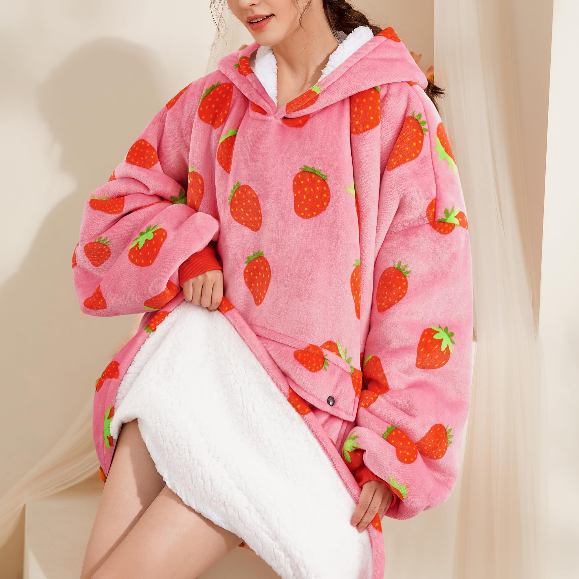 Narecte kawaii design makes a stylish, gift-ready blanket hoodie.