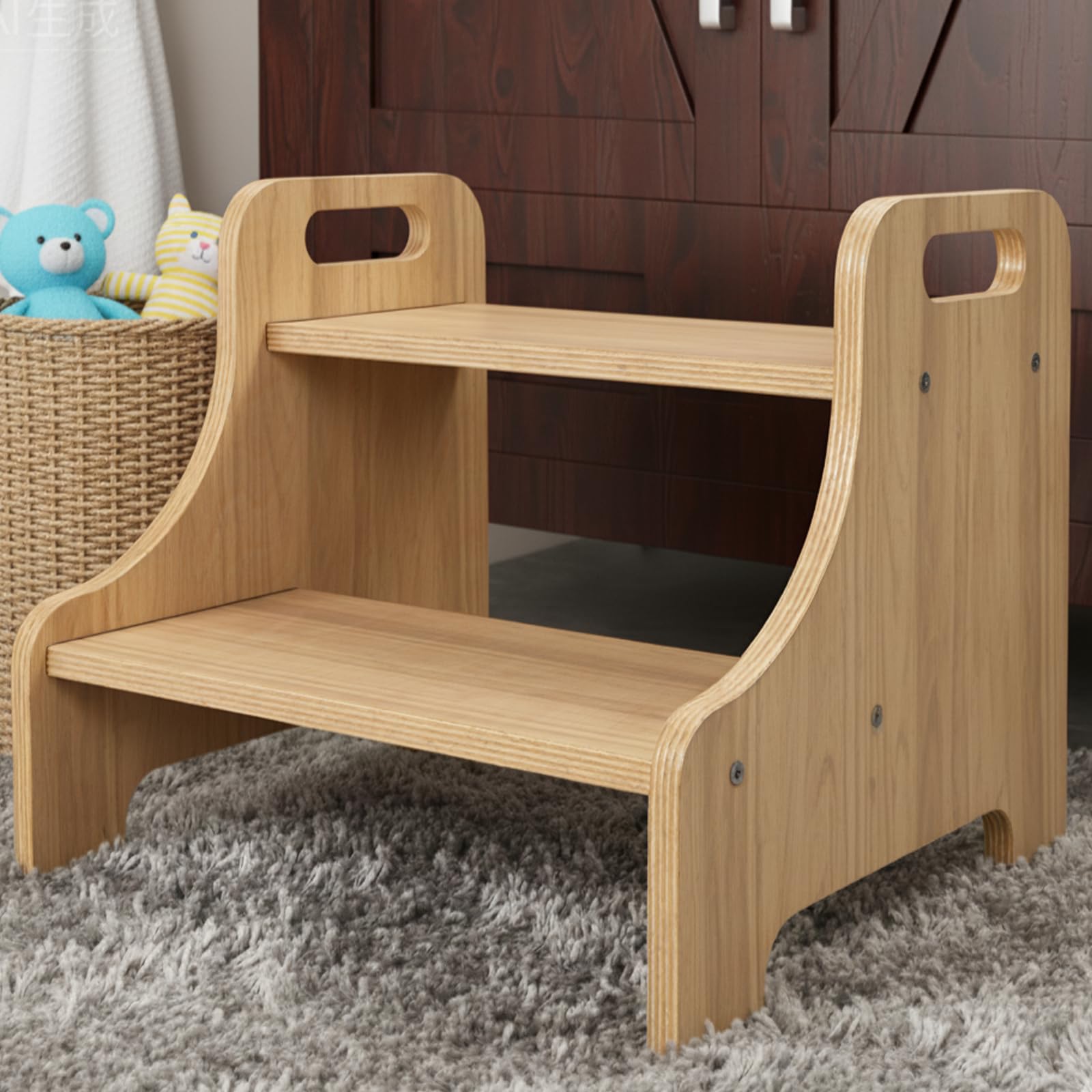 Natapai toddler step stool dual-step for safe bathroom reach.