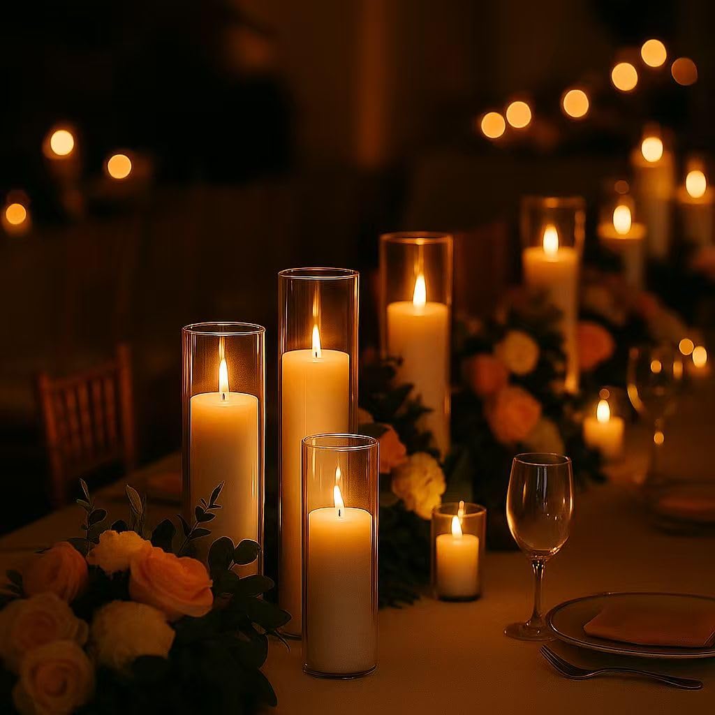 NATCENSE clear glass holders complement any decor style