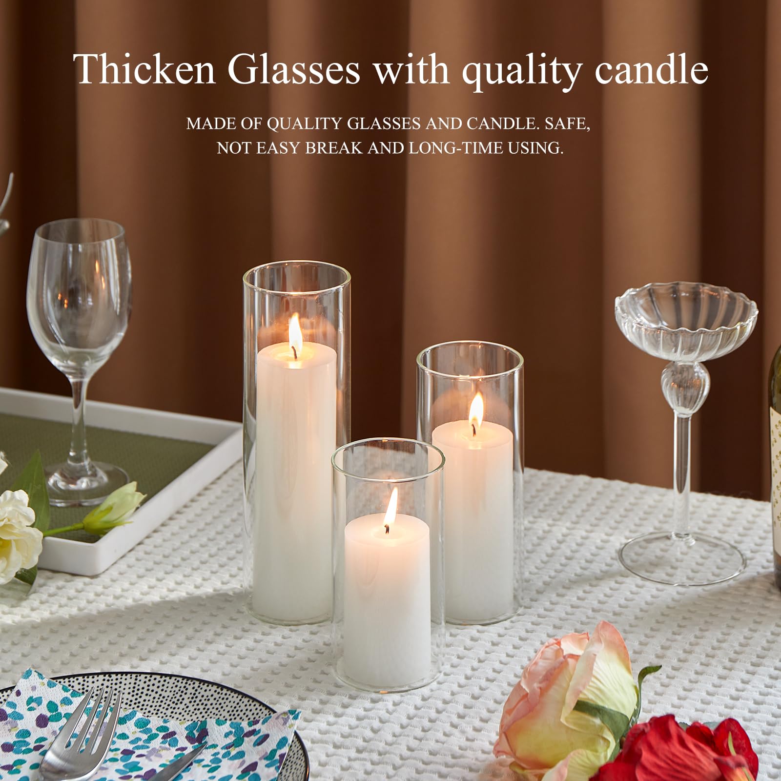 NATCENSE multi-use glass candle holder doubles as vase and storage
