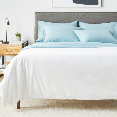 National Allergy Premium duvet protector with BugShield zipper system fully encases the comforter for protection.