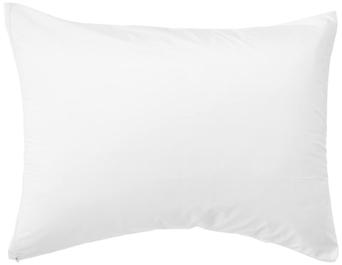 National Allergy Premium Pillow Protector closeup of cotton fabric shows breathable weave.