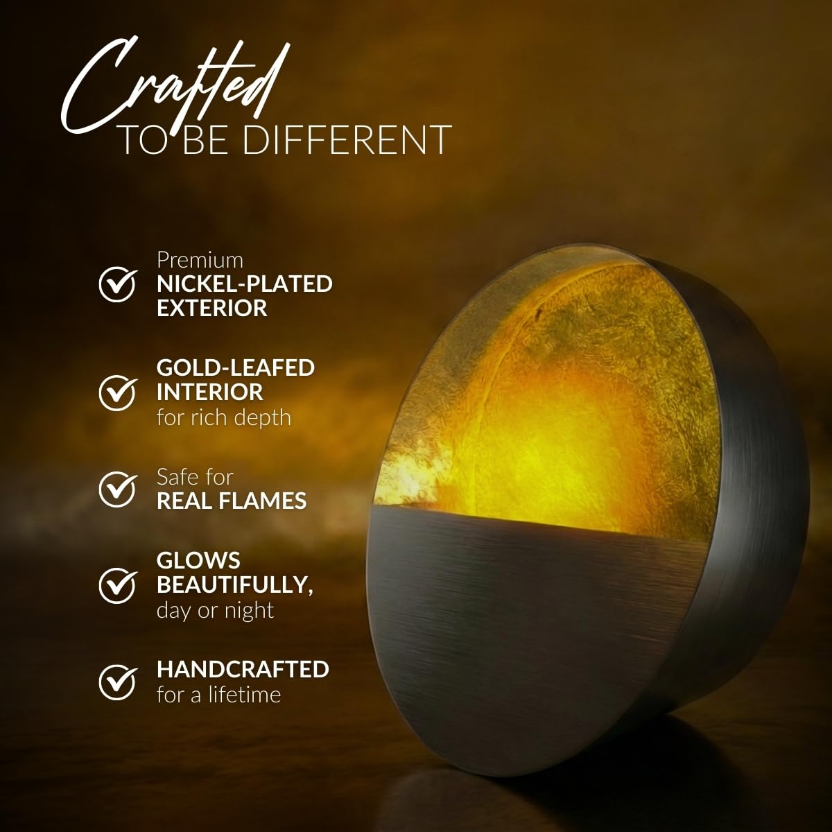 NativeSkins Eclipse tea light fit supports real or LED candles