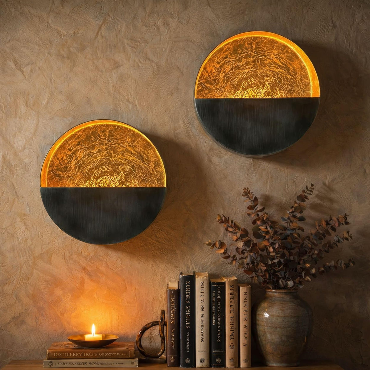 NativeSkins Eclipse wall sconces set of 2 with elegant ambient lighting