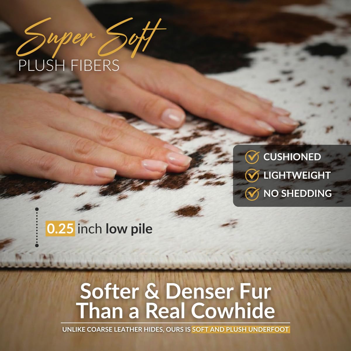 NativeSkins flat-lay rug with grip backing stays flat.