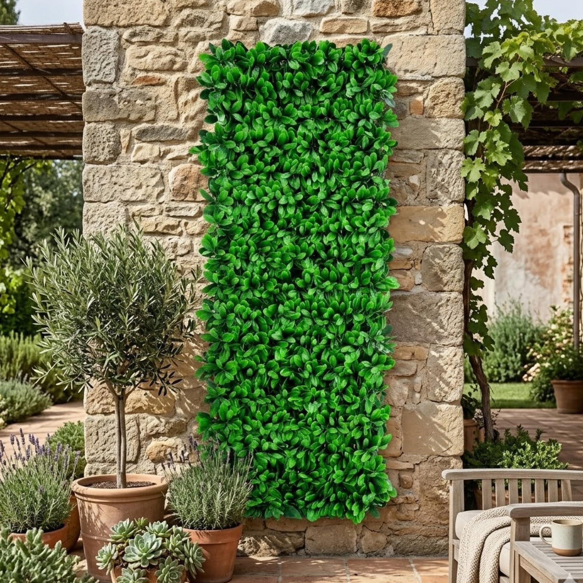 NatraHedge indoor garden wall adds lush greenery to living spaces.