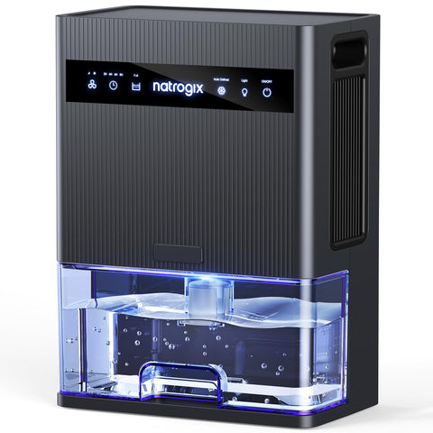 Natrogix dehumidifier with 106 oz water tank for extended moisture control.
