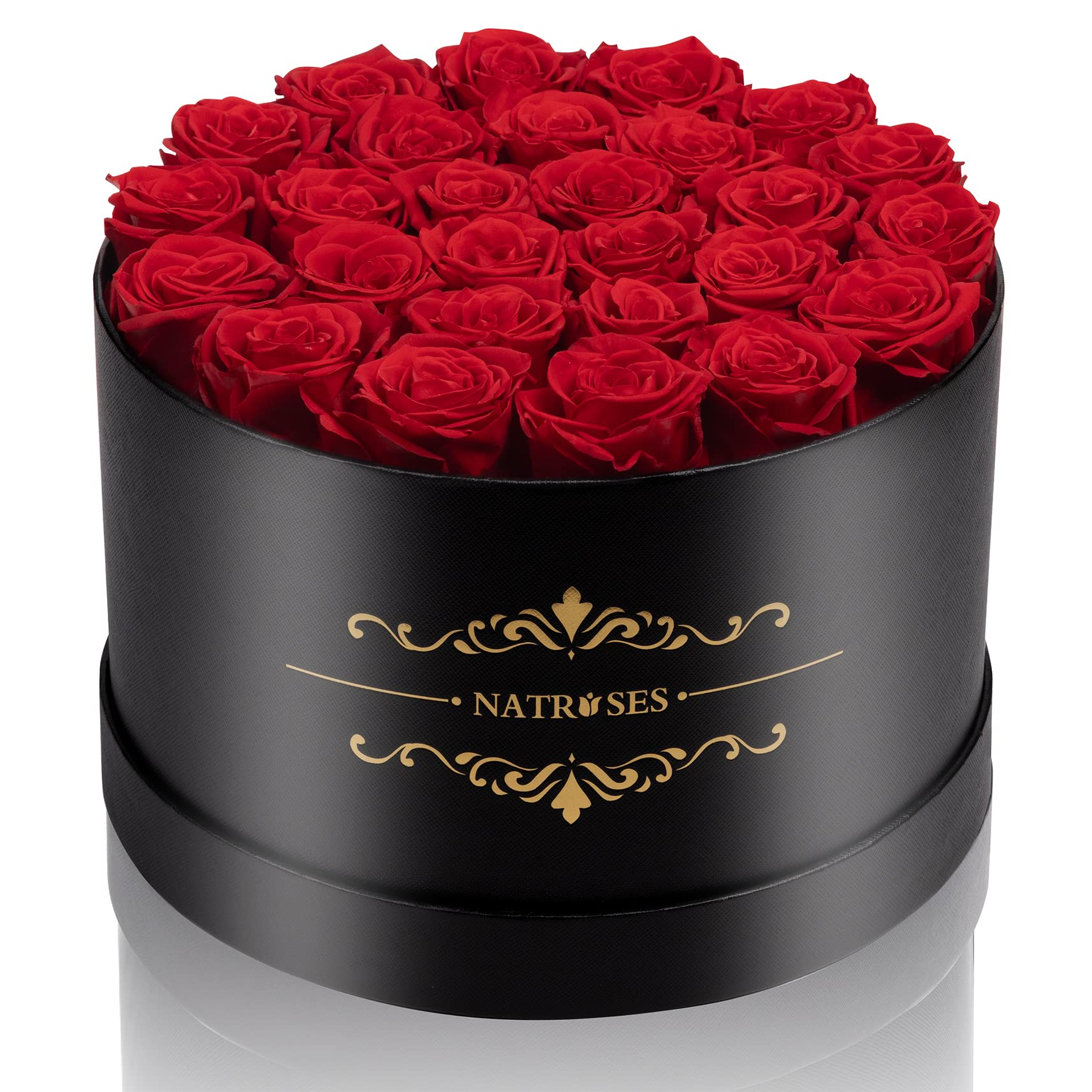 NATROSES 27 roses in a black velvet box, a lasting Mother's Day gift.