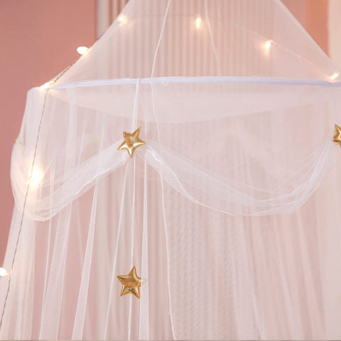 Nattey reading nook canopy creates a cozy study or bedtime corner.