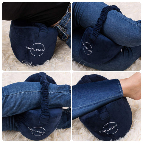 NATUMAX knee pillow with leg strap keeps alignment during sleep