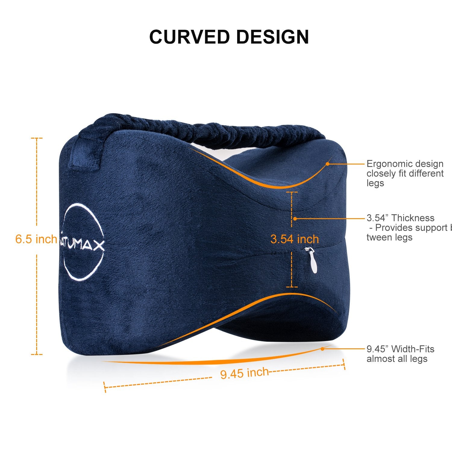 NATUMAX knee pillow with washable cover for easy maintenance