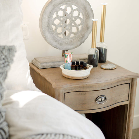 NaturalCozy entryway basket for desk catchall and easy access.