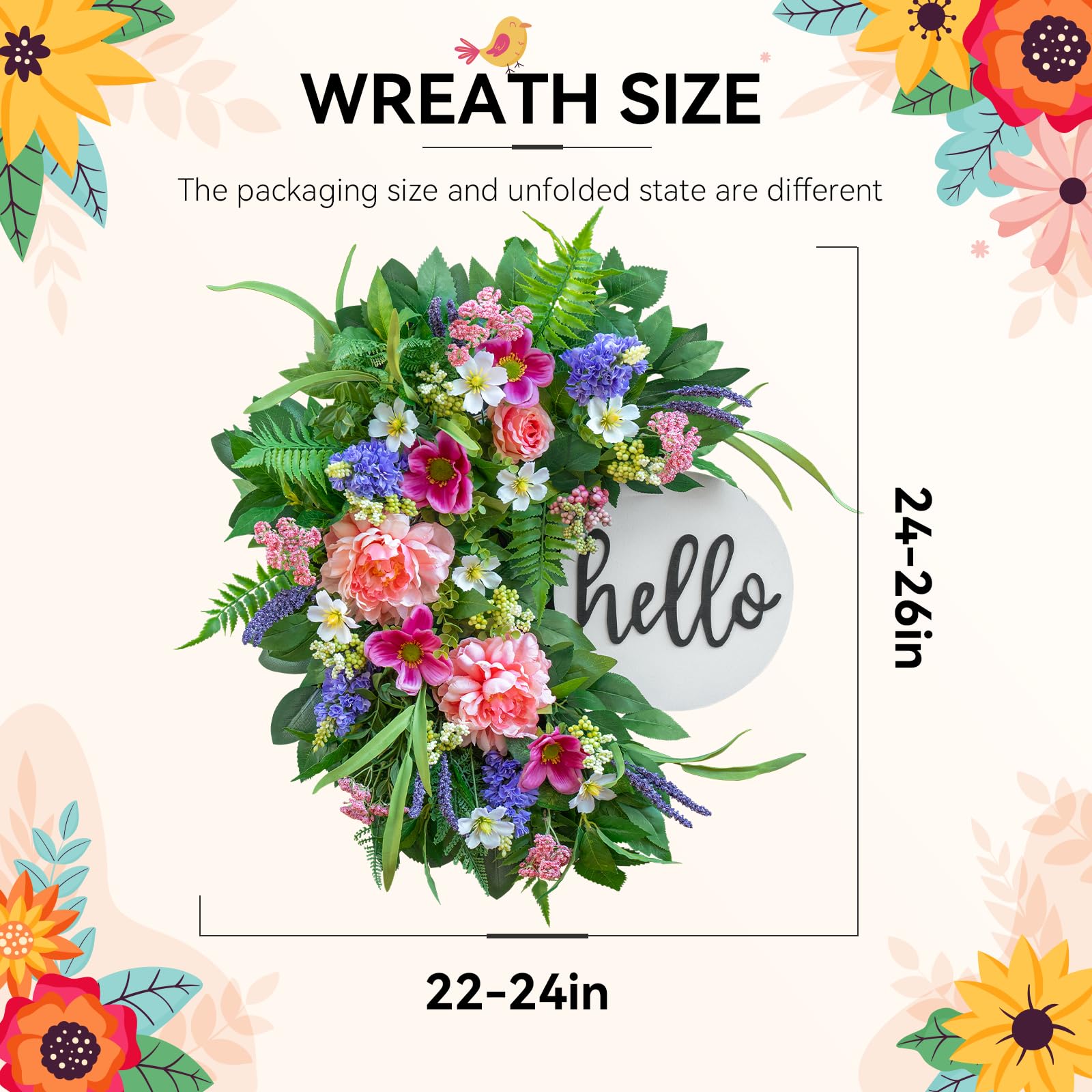 NaturaWre wooden hello sign adds warm farmhouse charm to front doors.