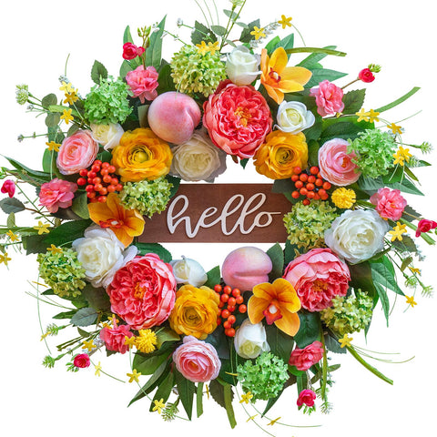 NaturaWre entryway decor idea that welcomes guests seasonally.