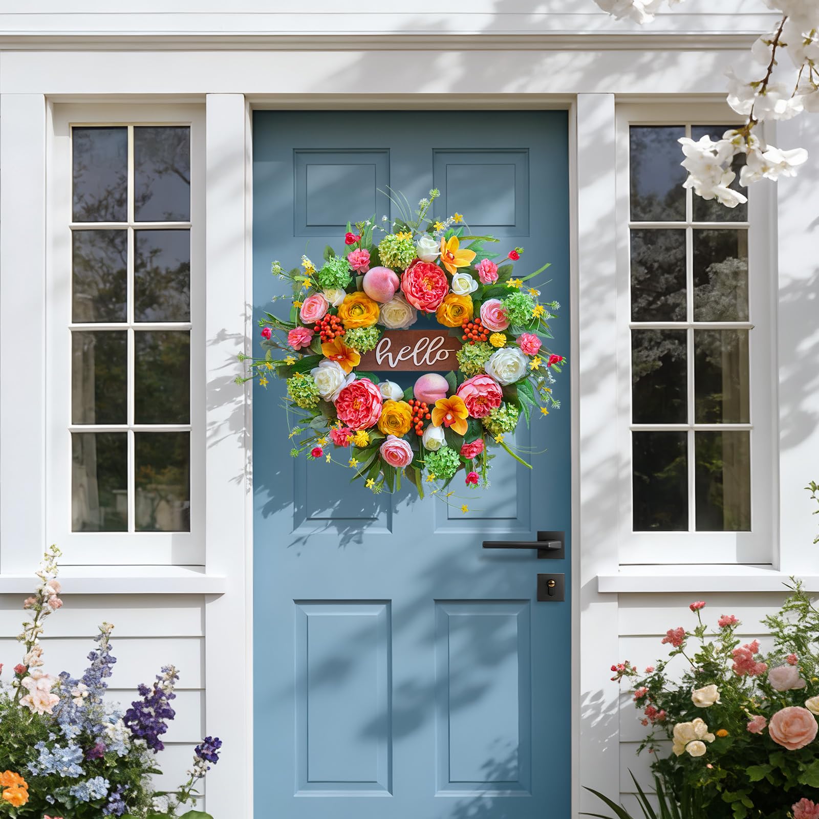 NaturaWre full floral assembly creates depth and natural texture.