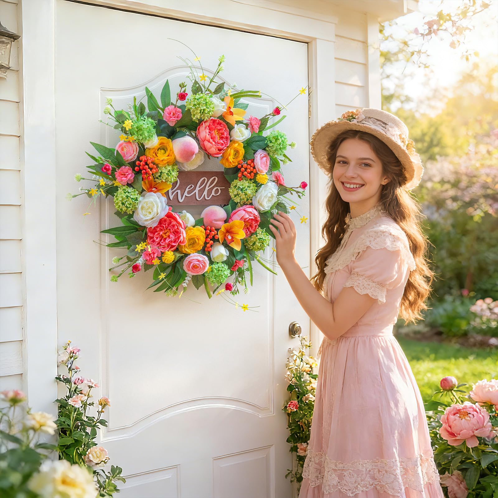 NaturaWre wreath suited for indoor or covered outdoor spaces.