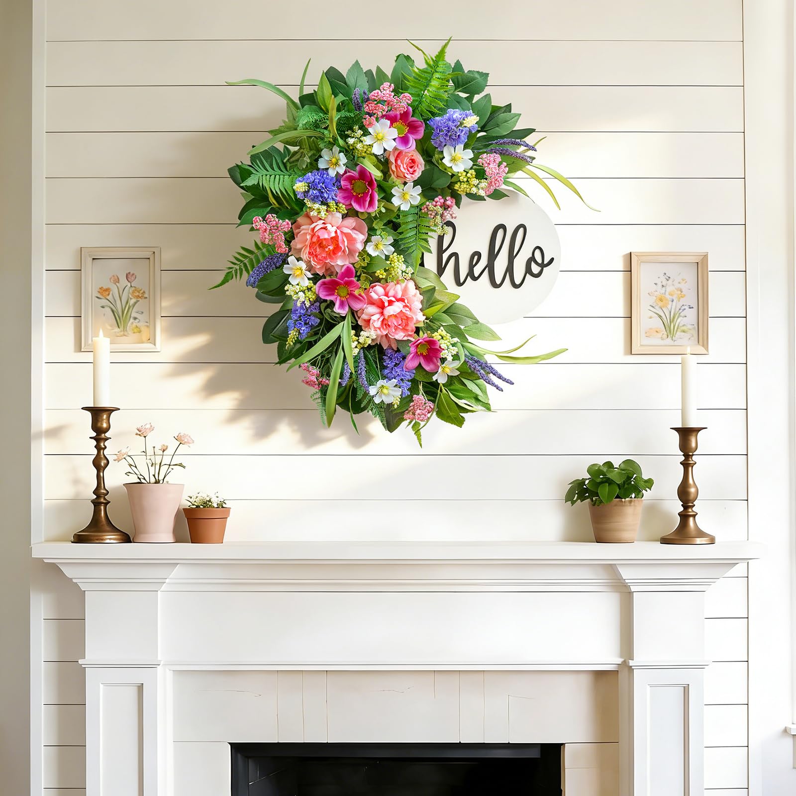 NaturaWre lavender and hydrangea accents create a soft, inviting spring palette.