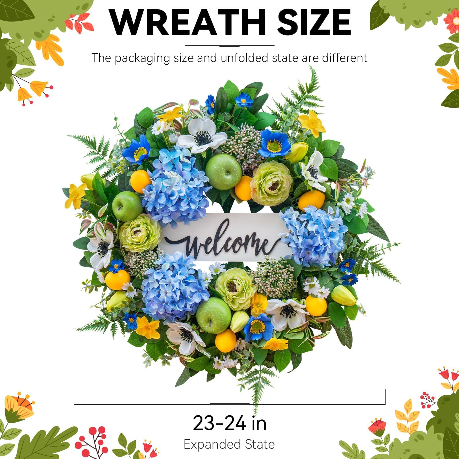 NaturaWre durable, maintenance-free wreath resists fading for year-round appeal.