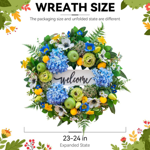 NaturaWre durable, maintenance-free wreath resists fading for year-round appeal.