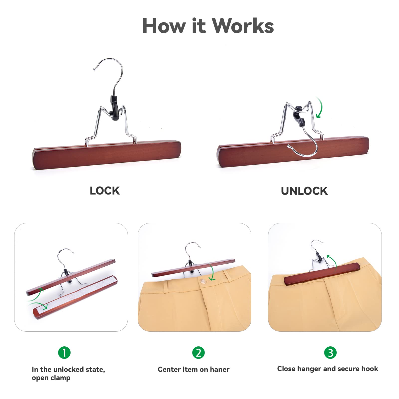 Nature Smile 360-degree rotatable hook hangers for easy access to clothing.